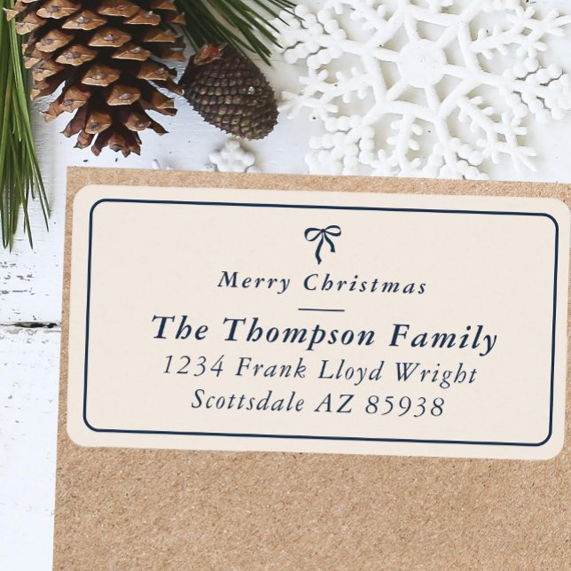 Personalised Large Merry Christmas Return Address Label (Creator Uploaded)