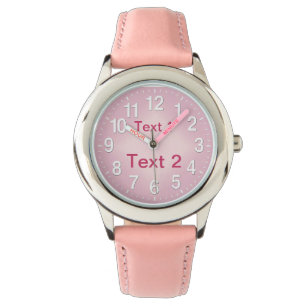 Personalised Large Numbers Pink Watches for Kids