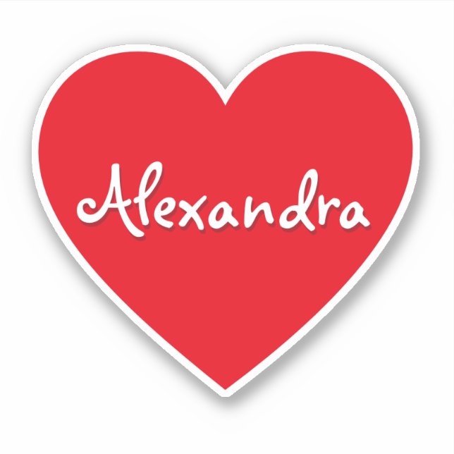 Personalised Large Red Heart Name  (Front)