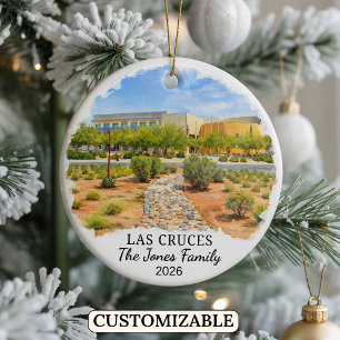 Personalised Las Cruces, Custom New Mexico Ceramic Tree Decoration