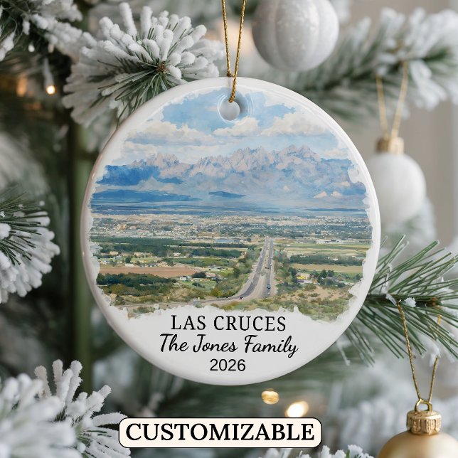 Personalised Las Cruces, Custom New Mexico Ceramic Tree Decoration (Creator Uploaded)