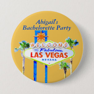 Personalised Las Vegas Bachelorette 7.5 Cm Round Badge