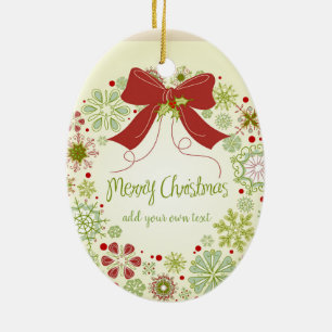 Personalised Las Vegas Christmas Ribbon Ceramic Tree Decoration