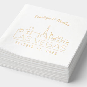 Personalised Las Vegas Napkins Gold Foil