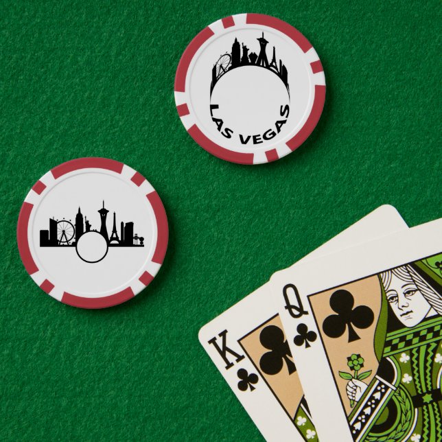 Personalised Las Vegas Skyline Poker Chips (Poker Table (Double))