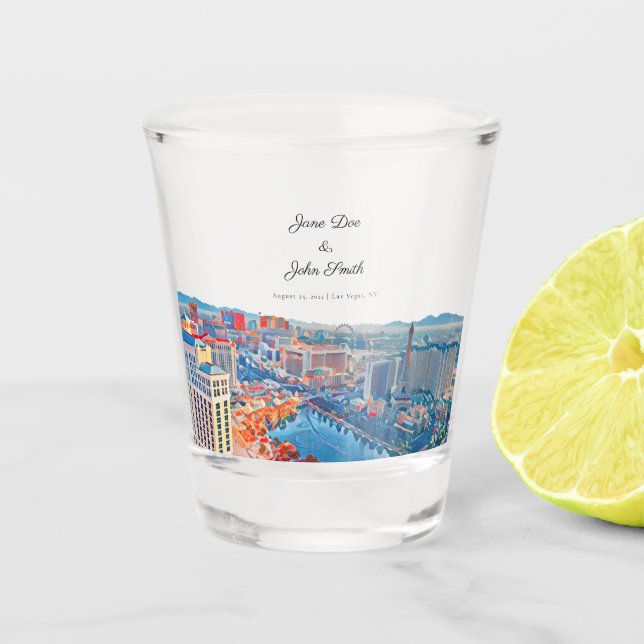 Personalised Las Vegas Skyline Shot Glass (Front)