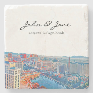Personalised Las Vegas Skyline Stone Coaster