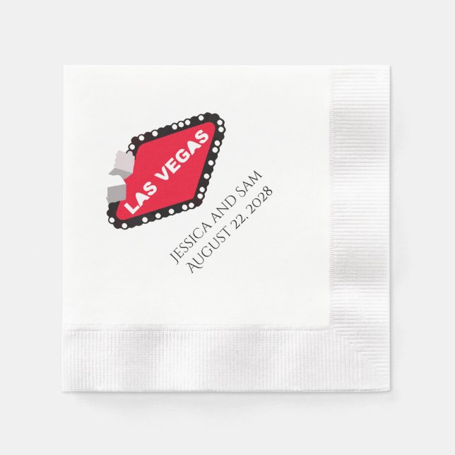 Personalised Las Vegas Wedding Napkins (Front)