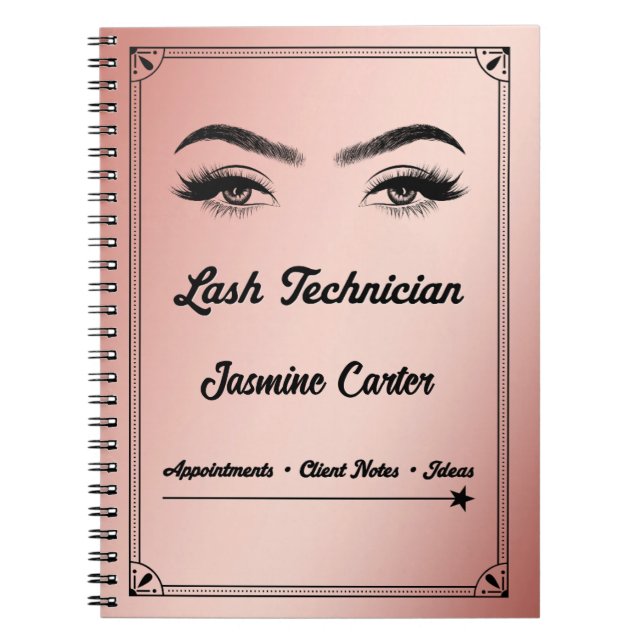 Personalised Lash Technician Notebook (Front)