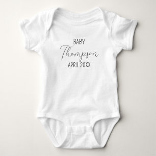 Personalised Last Name Announcement Baby Bodysuit