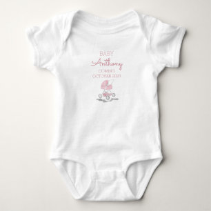 Personalised Last Name Announcement Baby Stroller Bodysuit
