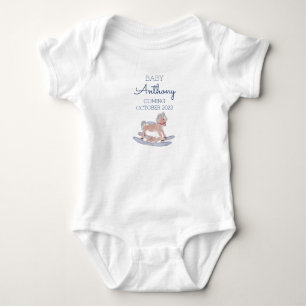 Personalised Last Name Baby Announcement Horse BL Bodysuit