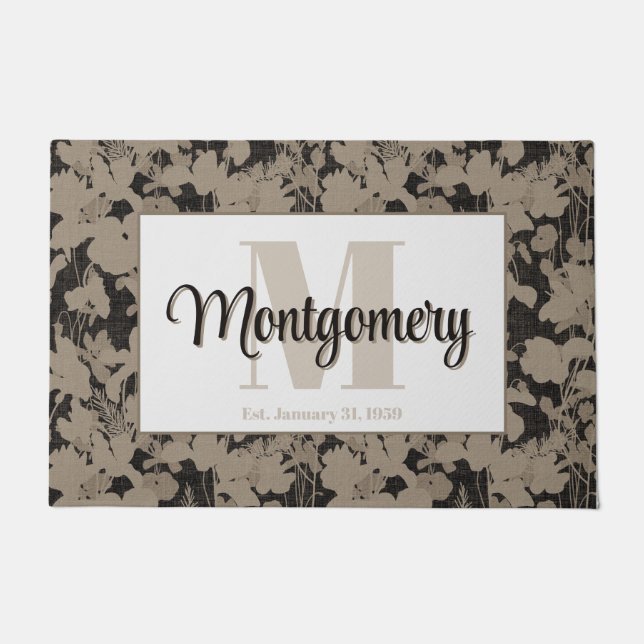 Personalised Last Name Door Mat Est Wedding Gift   (Front)