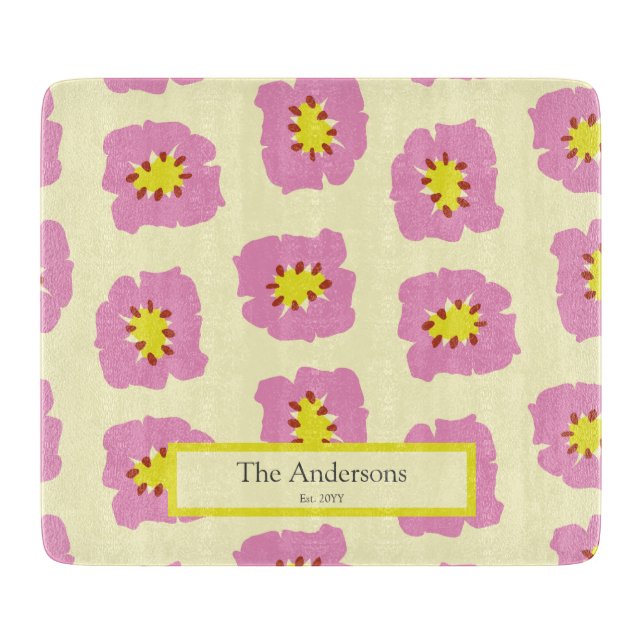 Personalised Last Name Est Year Wedding Gift Cutting Board (Front)