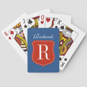Personalised last name monogram playing cards
