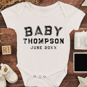 Personalised Last Name or First Name Announcement Baby Bodysuit