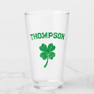 Personalised Last Name St Patrick's Day Party Glass