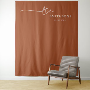 Personalised Last Name Wedding Photo Backdrop Tapestry