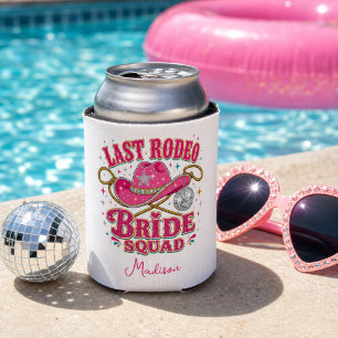 Personalised Last Rodeo Bride Squad Disco Cowgirl Can Cooler
