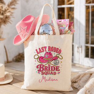 Personalised Last Rodeo Bride Squad Disco Cowgirl Tote Bag