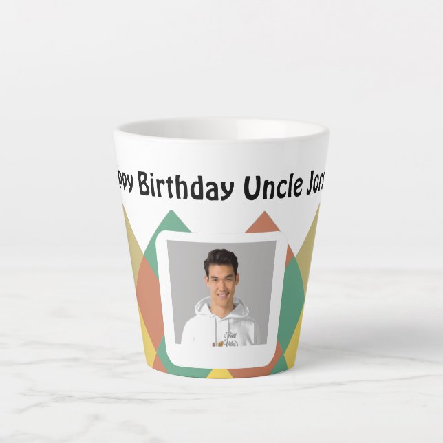 Personalised Latte Mug-editable image & text Latte Mug (Front)