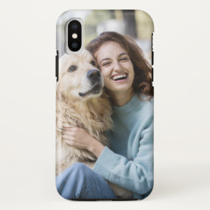 Personalised Laughing Girl with Pet Dog iPhone X Case