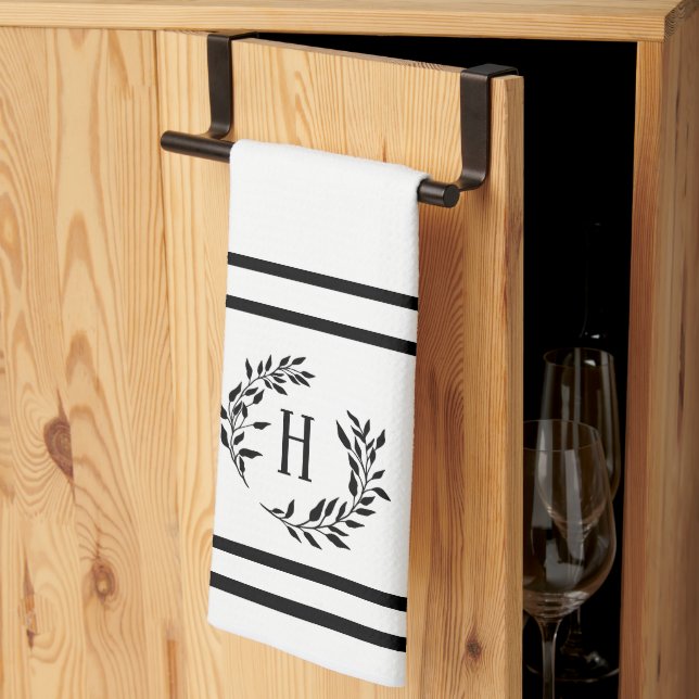 Personalised Laurel Kitchen Towel (Thirds Fold)