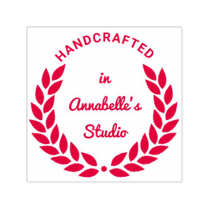 Personalised Laurel Wreath Jewellery Quality  Self-inking Stamp