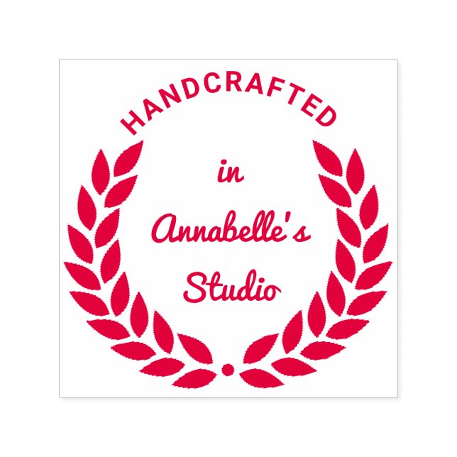 Personalised Laurel Wreath Jewellery Quality  Self-inking Stamp (Design)