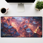 Personalised Lava Rock  Desk Mat<br><div class="desc">Ignite your workspace with this personalised desk mat featuring a mesmerising molten lava rock design. The fiery hues and abstract textures create a captivating scene, inspiring creativity and passion. Make it truly yours by adding your name or a motivational quote. The smooth surface provides a comfortable base for your mouse...</div>