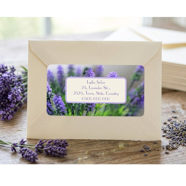 Personalised Lavender Birthday Card Label (Creator Uploaded)