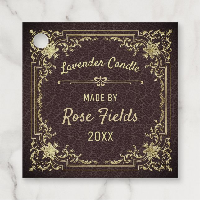 Personalised Lavender Candle Favour Tags (Front)