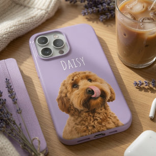 Personalised Lavender Dog Photo Custom iPhone 15 Pro Case