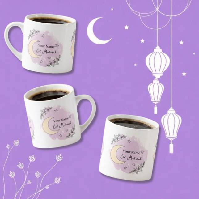 Personalised Lavender Eid Mubarak Espresso Mug (Creator Uploaded)