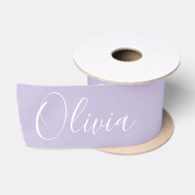 Personalised Lavender Elegant Name Satin Ribbon