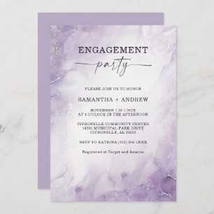 Personalised Lavender Engagement Party Invitation