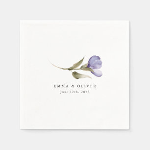 Personalised Lavender Floral Wedding Napkin