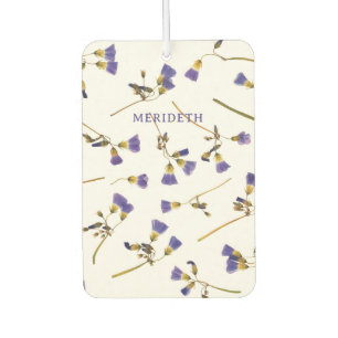 Personalised Lavender Flowers on White Car Air Freshener