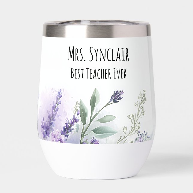 Personalised Lavender Flowers Teacher Appreciation (Back)