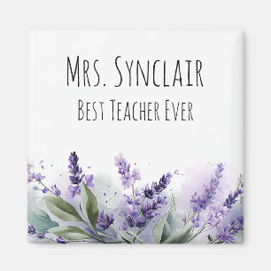 Personalised Lavender Flowers Teacher Appreciation Magnet
