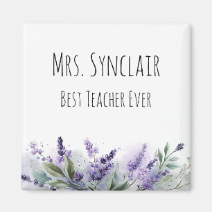 Personalised Lavender Flowers Teacher Appreciation Magnet