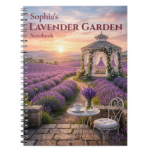 Personalised Lavender Garden Spiral Notebook