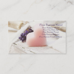 Personalised Lavender Heart Soap Farmhouse Style Business Card