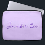 Personalised Lavender Laptop Sleeve<br><div class="desc">Add your choice of name or words to this sweet and simple design. This lovely pastel solid colour (colour) purple will enhance your item,  outfit,  wedding,  event or home decor!

Designed in Washington State,  USA by an independant artist. Thank you for your support!</div>