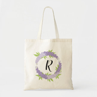 Personalised Lavender Larkspur Floral Tote Bag