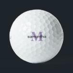 Personalised Lavender Monogram Titleist Pro VI  Golf Balls<br><div class="desc">Custom Golf Ball.  Lavender and black text.  Initial and Name.  Woman gift.   Titleist Pro V1  Personalise.</div>