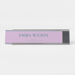 Personalised Lavender Name and Job Title Desk Name Plate