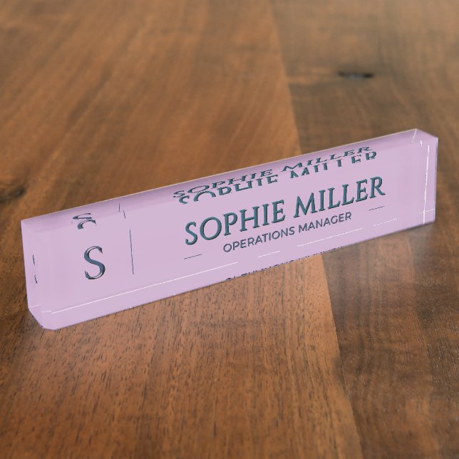 Personalised Lavender Name Gift for Her Nameplate (Side)