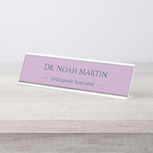 Personalised Lavender Navy Name Elegant Touch Desk Name Plate