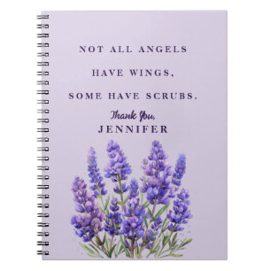 Personalised Lavender Nurse Thank You  Notebook